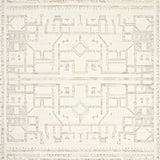 Boho Chic Area Featuring Abstract Ivory Geometric Shapes(Beige)