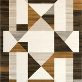 Modern Geometric Durable Non Slip Contemporary Area(Beige)