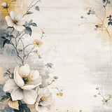 Modern Beige and Smoke Swirl with Abstract Floral Motifs(Beige)