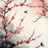 Elegant Japanese Floral Cascade(Red)