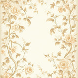 Creamy Beige Featuring Elegant Vintage Floral Motifs with Non Slip Backing(Beige)