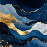 Vibrant Blue Abstract Wave Motif(Blue)