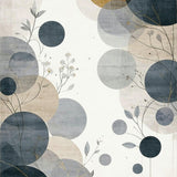 Contemporary Beige and Smoke Area with Abstract Floral Medallion Design(Gray)