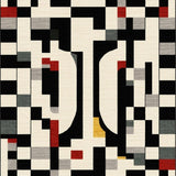 Modern Geometric Area with Bold Beige and Black Design(Black)