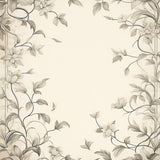 Sophisticated Beige with Smoke Floral Embellishments and Leaf(Beige)