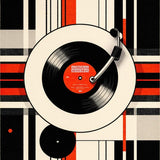 Artistic Striped Vintage Motif(Red)