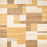 Modern Area with Chic Geometric Design in Warm Beige Hues(Beige)