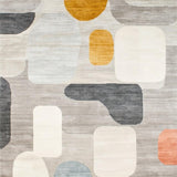 Unique Beige Area Abstract Art Versatile Indoor(Gray)