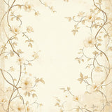 Elegant Floral with Non Slip Backing and Delicate Beige Blossoms(Beige)
