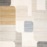 Modern Geometric Beige with Interwoven Rectangular Blocks and Lines(Beige)