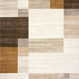 Modern Beige Area Geometric Patchwork Design Stylish Home Decor B(Beige)