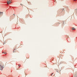 Vibrant Shabby Chic Bloom Motif(Ivory)