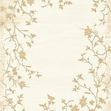 Chic Beige Botanical Whisper Delicate Floral Bloom Area(Beige)
