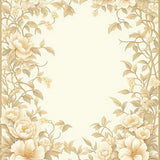 Classic Botanical Area with Graceful Floral for Cozy Ambiance(Beige)