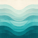 Modern Minimalist Tidal Wave Motif(Blue)
