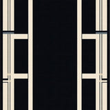 Athens Echoes Geometric Bordered Area Charcoal And Beige Tones(Black)