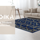 Navy Blue Elegance with Bold Shapes(Blue)