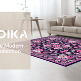 Artistic Low Pile Floral(Black)