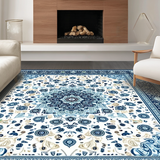 Chic Handcrafted Round Textile Art(Blue)