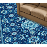 Transitional Dark Blue Playroom Non Shedding(Blue)