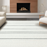 Modern Welcome Stripe Minimalist Layered Entry Accent Mat Decor(Beige)