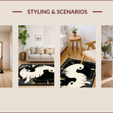 Elegant Velvet Yin Yang Motif(Black)
