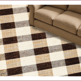 Vintage Checkered Beige Nursery Fluffy Anti Skid(Beige)