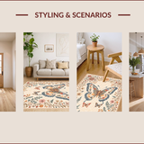 Ultra Soft Area Rug, Non Slip, Stain Resistant, Washable Area Rugs for Living Room, Bedroom, Soft Modern Butterfly Nursery Rug(Beige) - ODIKA