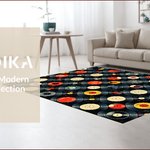 Ultra Soft Area Rug, Non Slip, Stain Resistant, Washable Area Rugs for Living Room, Bedroom, Retro Music Theme Non-Slip Bath Decor(Red) - ODIKA