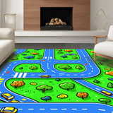 Whimsical Neighborhood Scene(Green)
