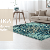 Distressed Medallion in Green and Blue(Blue)