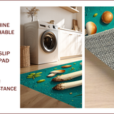 Cushioned Mushroom Neutral Kitchen Mats(Green)