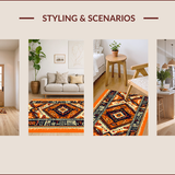 Tribal Distressed Dining Room Area(Orange)
