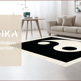 Contemporary Black and White Swirl(Black)
