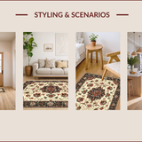 Traditional Floral Non Shedding(Beige)