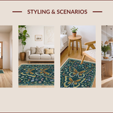 Ultra Soft Area Rug, Non Slip, Stain Resistant, Washable Area Rugs for Living Room, Bedroom, Butterfly Insect Print(Green) - ODIKA