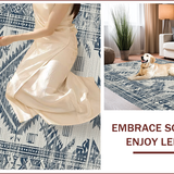 Ultra Soft Area Rug, Non Slip, Stain Resistant, Washable Area Rugs for Living Room, Bedroom, Distressed Vintage Non-Slip Living Room(Blue) - ODIKA
