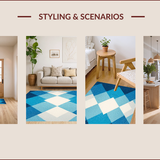 Ultra Soft Area Rug, Non Slip, Stain Resistant, Washable Area Rugs for Living Room, Bedroom, boys bedroom space rug(Blue) - ODIKA