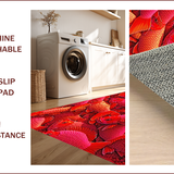 Vibrant Red Fish Coastal Entryway Non Slip Doormat(Red)