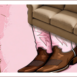 Western Pink Bathroom Non Slip Mat(Pink)