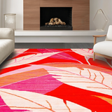 Artful Geometric Leaf Arrangement(Red)