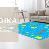 Playful Geometric Number and Shape Design(Blue)