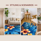 Vibrant Multicolored Floral Motif(Blue)