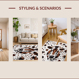 Ultra Soft Area Rug, Non Slip, Stain Resistant, Washable Area Rugs for Living Room, Bedroom, Non-Slip Cow Print Western Decor(White) - ODIKA