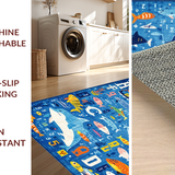 Sea Adventure Alphabet Ocean Animal Early Learning Playmat(Blue)