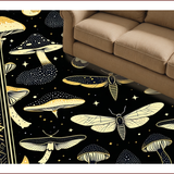 Witchy Earthy Mushroom Motif(Black)