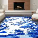 Charming Blue and Beige Medallion Style(Blue)