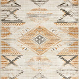 Boho Accent Non Slip Backing Distressed Geometric(Beige)