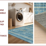 Eclectic Geometric Blue Beige Harmony(Blue)