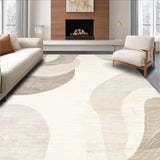 Artisan Weave Area Ivory & Beige Abstract Swirls Design(Beige)